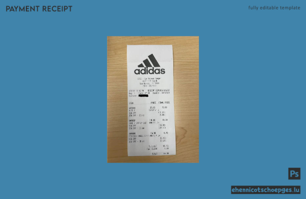 USA Adidas Zahlungsbeleg – Beispielvorschau